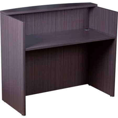BOSS OFFICE PRODUCTS Boss Glazed Reception Desk - 48inW x 26inD x 41.5inH - Driftwood N168-DW